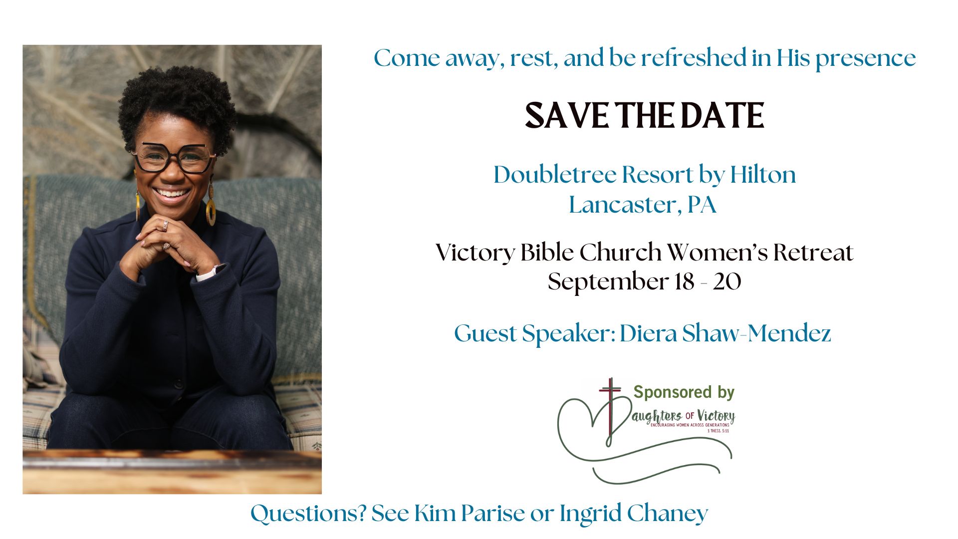 Daughters of Victory Women's Retreat event slide