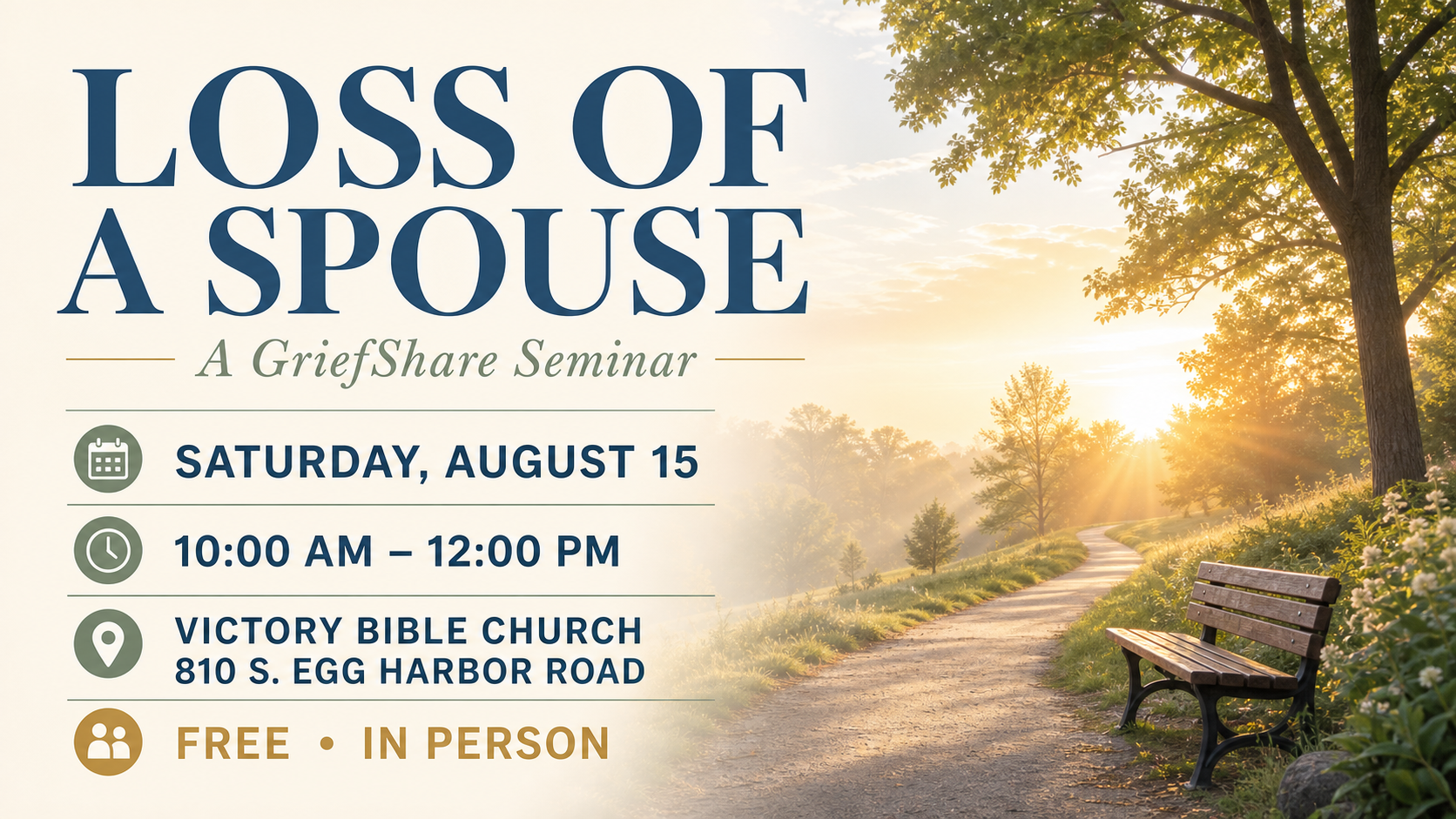 Loss of a Spouse GriefShare seminar event slide