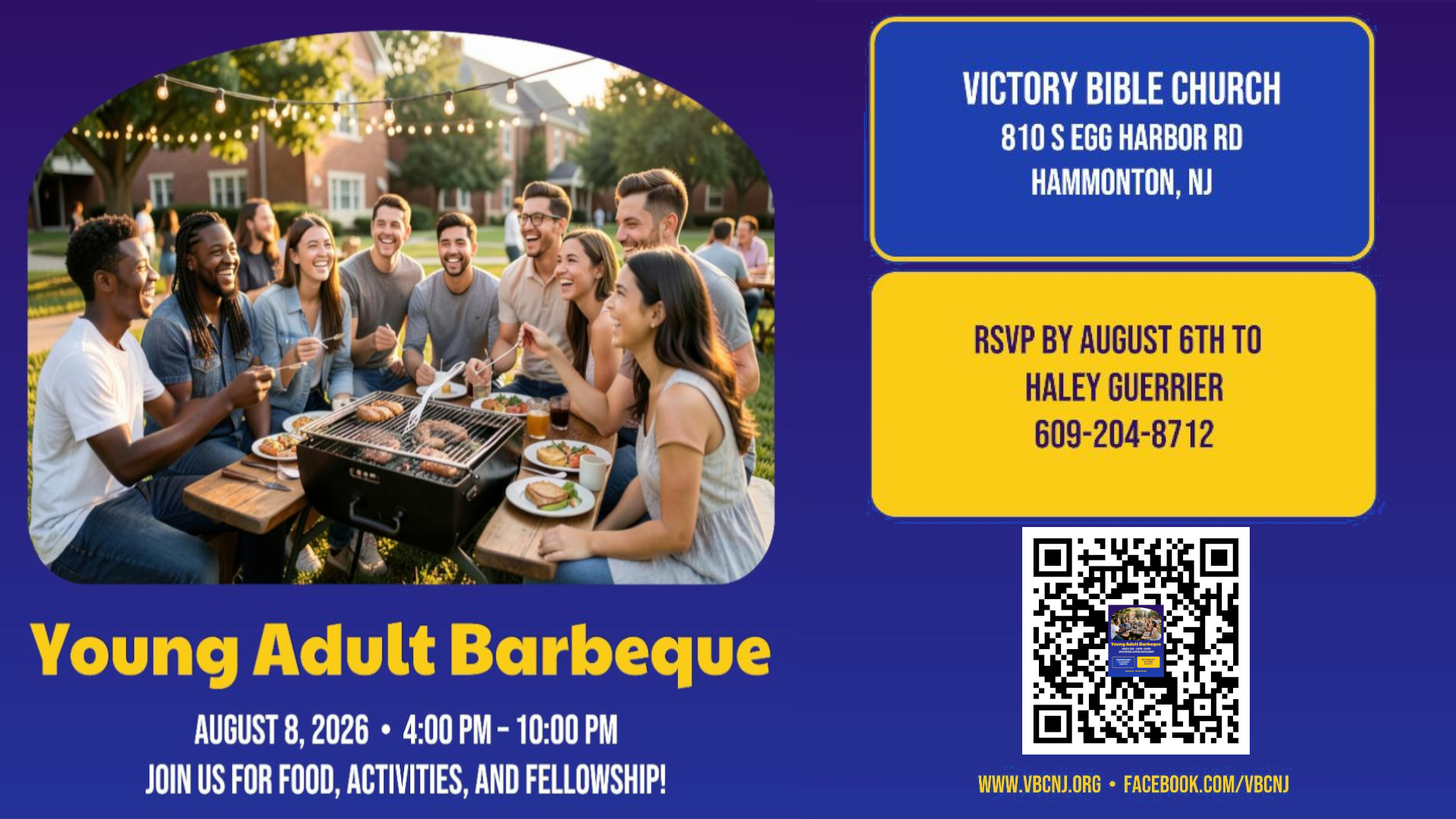 Young Adult Barbecue event slide